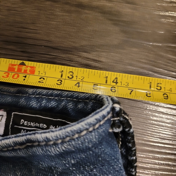 Miss Me Blue Wing Flap Embellished Flare Boot Women's Jeans Size 28 Western Y2K - Picture 8 of 9